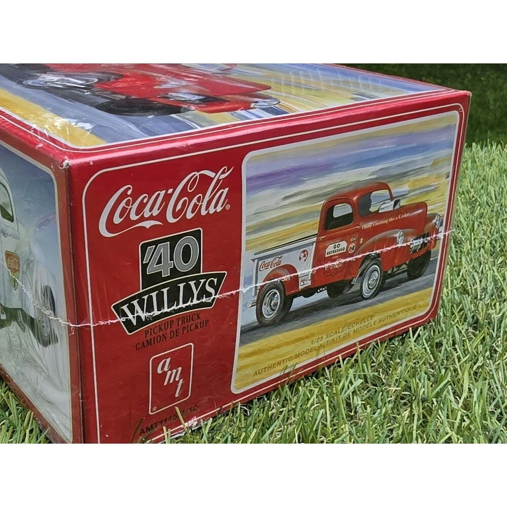 AMT 1940 Willys Pickup Coke Plastic Model Truck Kit #1145 1/25 New Sealed*Rip In